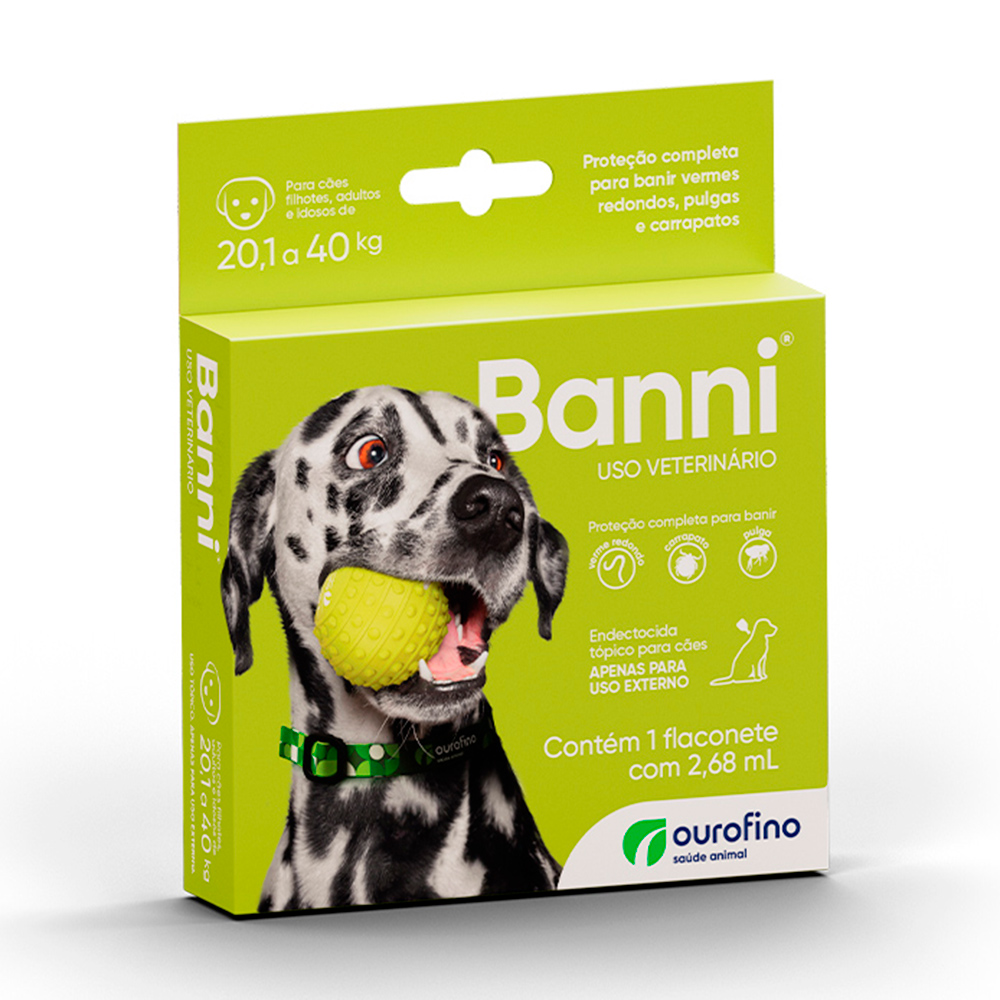 Antipulgas Banni para Cães 20,1kg até 40kg Ourofino 1 Pipeta