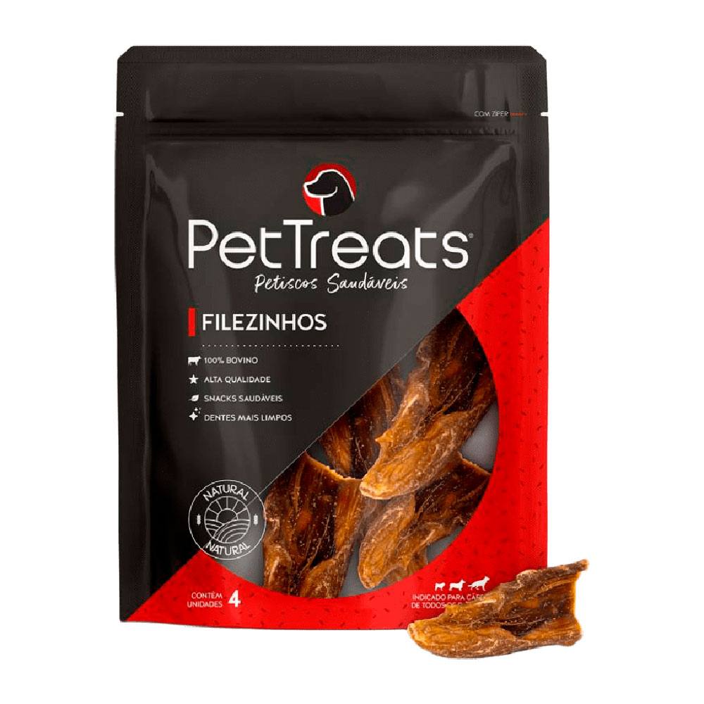 Petisco Natural PetTreats Filézinho Esôfago Bovino Para Cães 4 Unidades