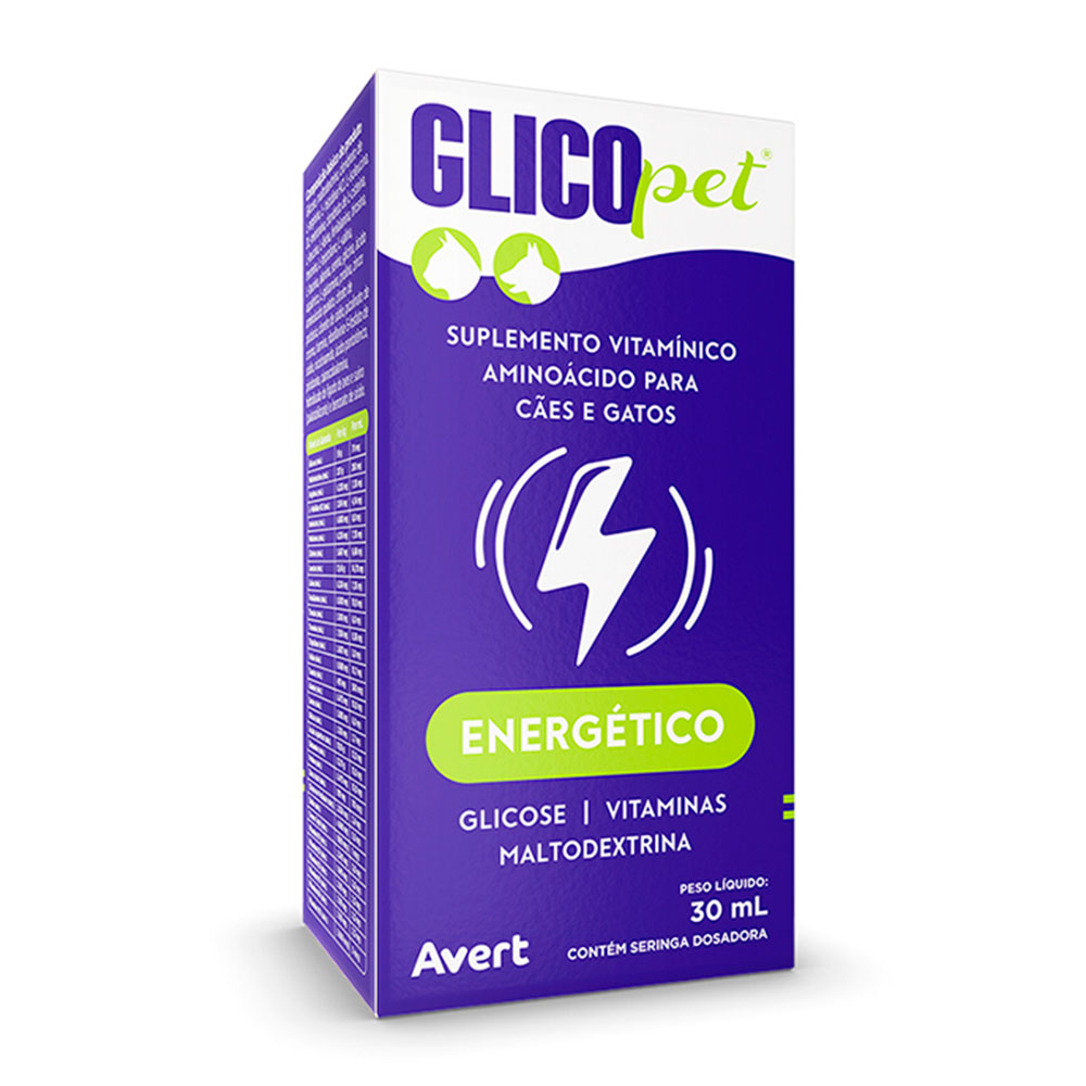Suplemento GlicoPet Para Cães e Gatos Avert 30ml