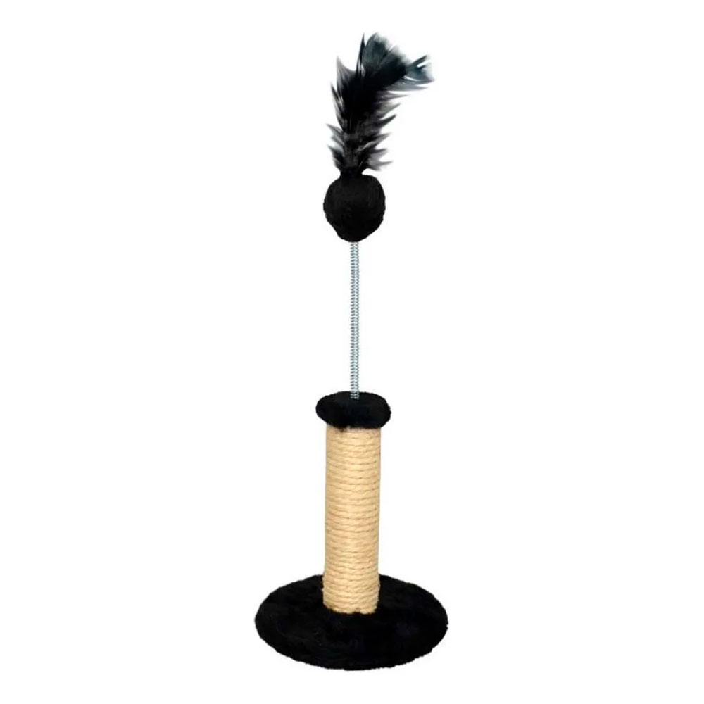 Arranhador Para Gatos Redondo Pequeno Pelúcia Preto São Pet 18x18x23cm