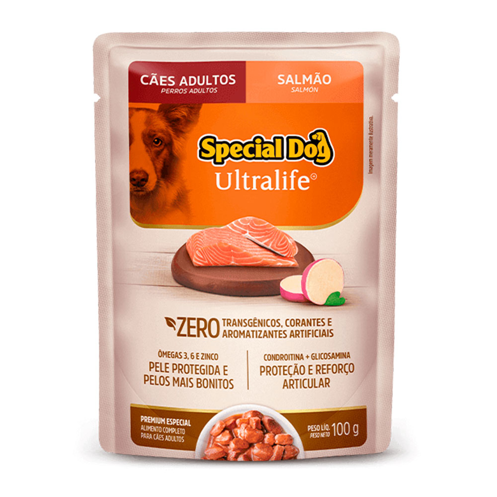 Ração Úmida Special Dog Ultralife Sachê Cães Adultos Sabor Salmão 100g