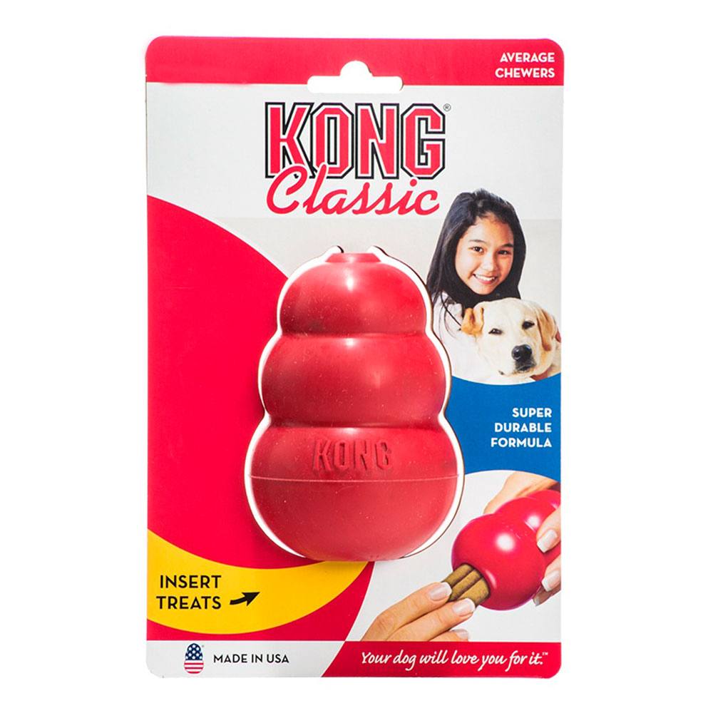 Brinquedo Interativo Para Cães Kong Classic com Dispenser Para Petisco Vermelho XG