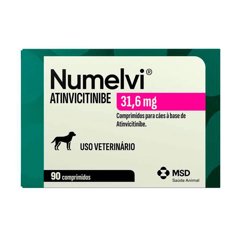 Numelvi 31,6mg Tratamento de Coceira Para Cães MSD 90 Comprimidos