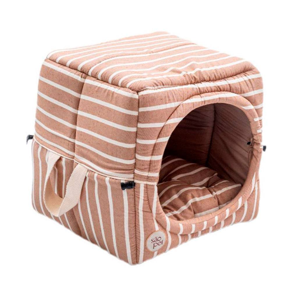 Cama Iglu Para Cães e Gatos Toca Sancho Bege São Pet Tamanho M