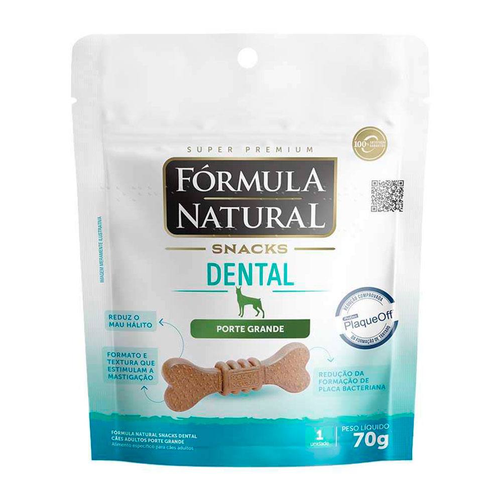 Biscoito Snack Fórmula Natural Dental Cães Adultos Porte Grande 70g