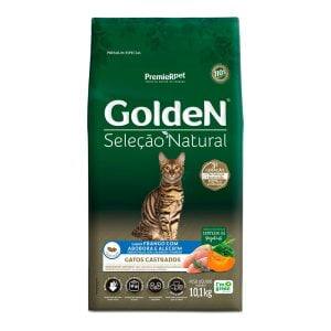 Ração Golden Seleção Natural Gatos Adultos Castrados Frango com Abóbora e Alecrim 10,1kg