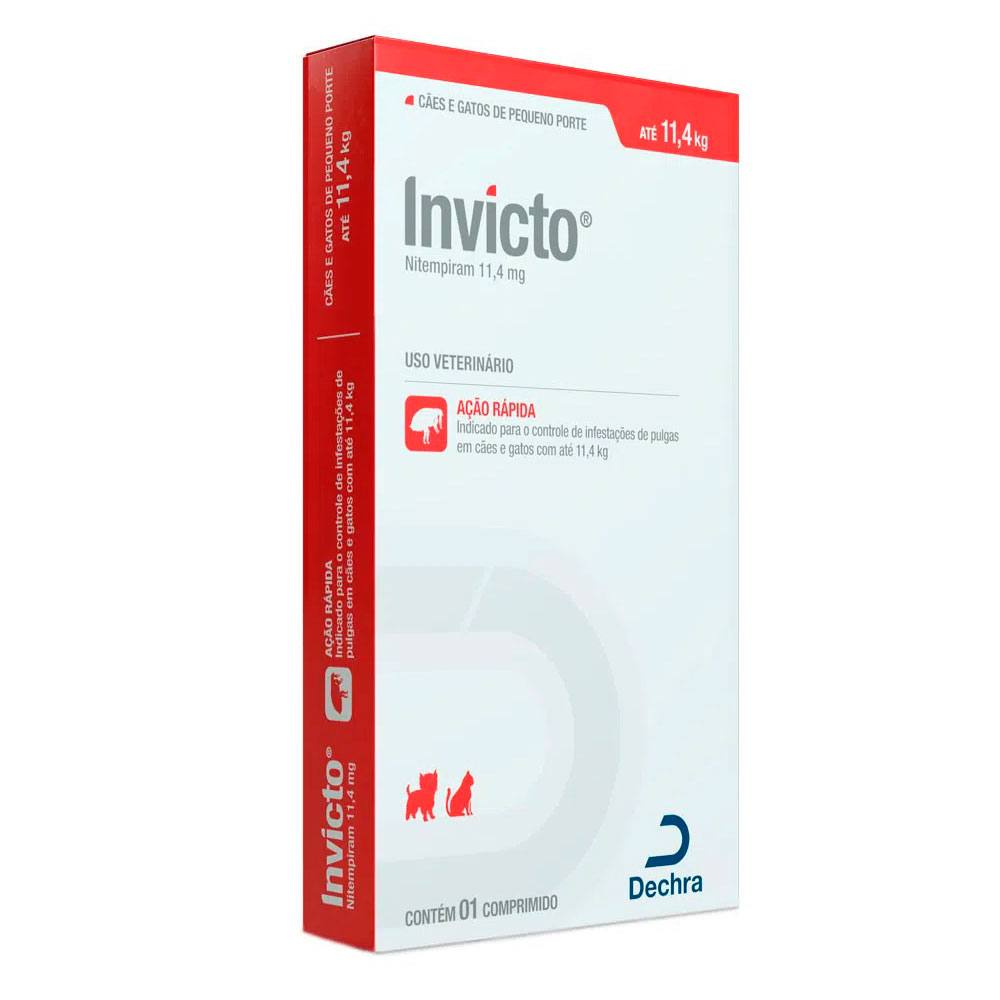 Invicto Antipulgas Para Cães e Gatos Até 11,4kg Dechra - 1 Comprimido