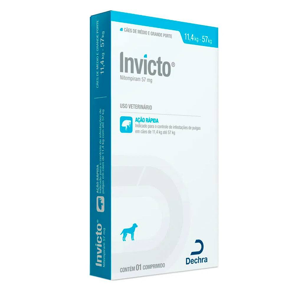 Invicto Antipulgas Para Cães de 11,4 a 57kg Dechra - 1 Comprimido