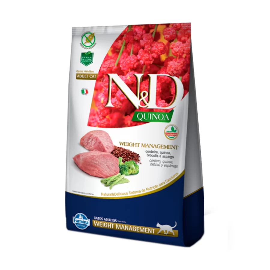 Ração Quinoa Weight N&D Para Gatos Adultos Sabor Cordeiro - 400g