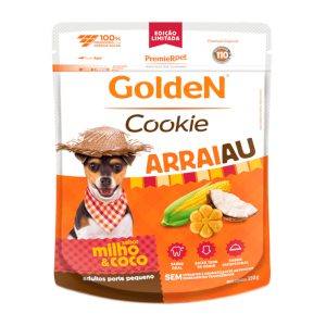 Biscoito Golden Cookie Arraiau Para Cães Adultos Porte Pequeno Milho e Coco 350g