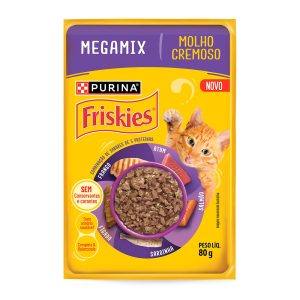 Ração Úmida Friskies Sachê Para Gatos Adultos Megamix 80g
